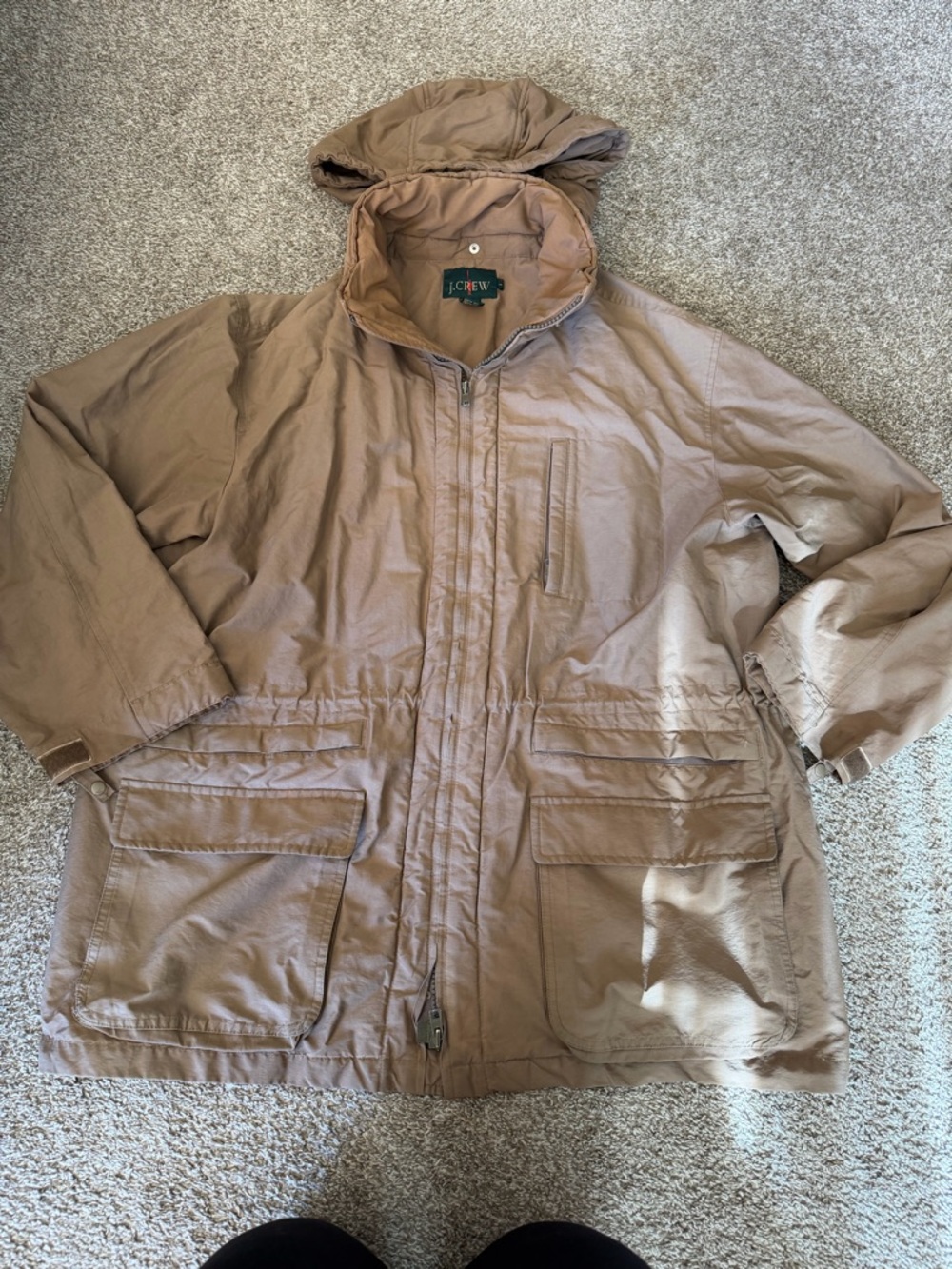 J Crew Vintage 90s Oarsman Nylon Cotton Canvas Anorak Tech Brown Jacket Large